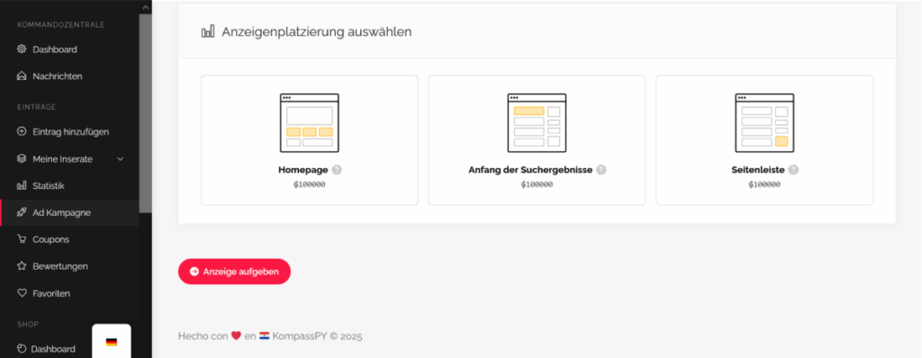 How it works. Step by step instructions. 17 kompasspy paraguay paid ads advertising campaigns screenshot marketing guide 0525