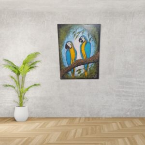 Picture in acrylic paint "Blue wonder in branches"