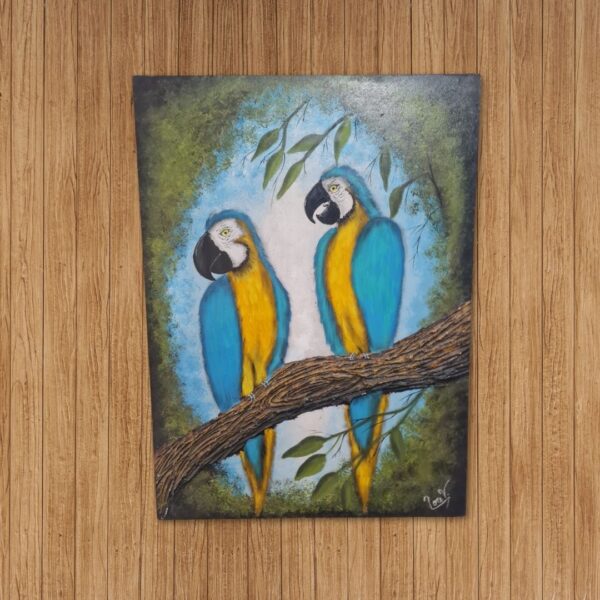 Tableau à la peinture acrylique "Miracle bleu dans les branches" - Image 2