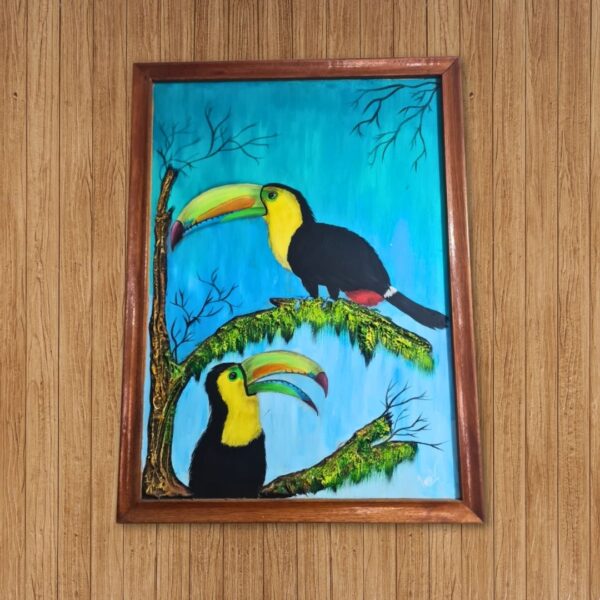 Paraguay Peinture Peinture Toucan Duo au Paradis Bleu - Image 2